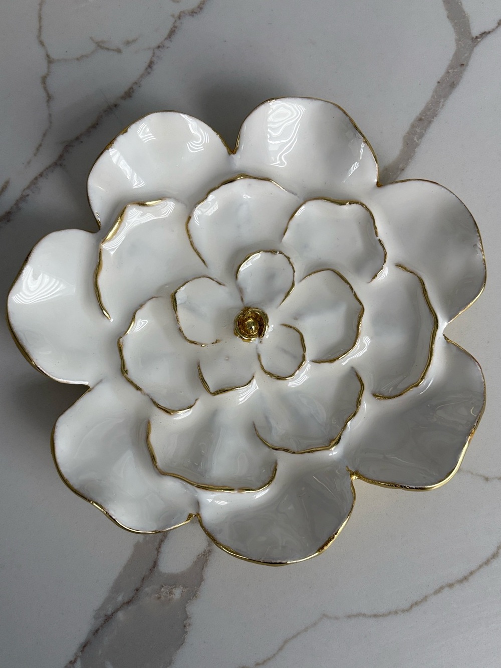 Michael Aram Black & Gold Gardenia Catchall dish